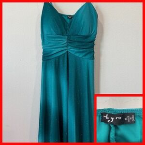 Medium Green Formal Dress Cocktail Party Sparkle A-Line Classic‎